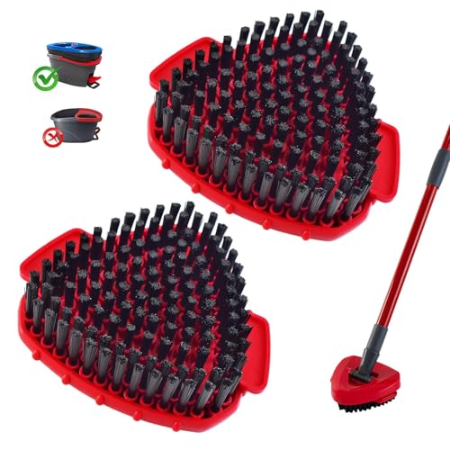 Scrubber Mop Head for Ocedar, Upgrade Scrub Brush for Ocedar, Spin Mop Scrub Brush Head for O Cedar RinseClean 2-Tank, More Bristles Scrub Brush Attachment for Bathroom, Deck, Kitchen Floor Cleaning - size: Scrubber Mop Head-2Tank