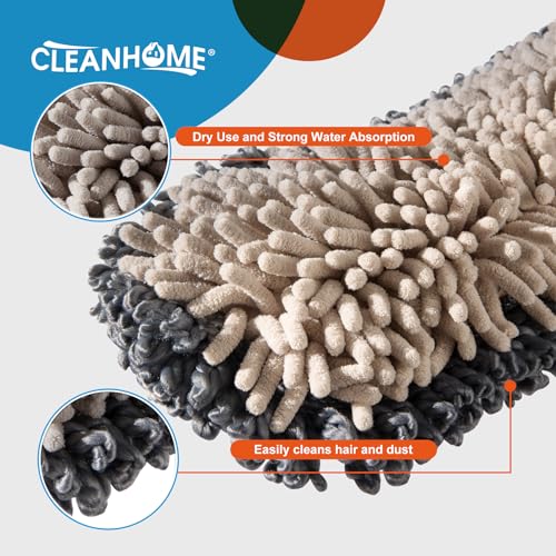 CLEANHOME Mirofiebr Dust Mop with 7 PCS Washable Mop Pads and Extendable 55” Long Handle, Multifunction Floor Mop for Hardwood,Marble,Laminate,Tile Floor Mopping