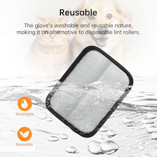 2 Pcs Pet Hair Removal Gloves, Reusable Electrostatic Pet Cat Dog Hair Remover Grooming Gloves Brush Tool for Couch, Furniture, Carpet, Car Seat (2 Pcs Black) - color: 2 Pcs Black