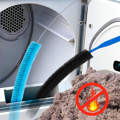 Dryer Vent Cleaner Kit - Compatible Universal Vacuum Attachment Hose with Most Vacuum Cleaner, Dryer Lint Cleaner Kit and Cleaning Brush Tools for Efficient Dryer Vent Hose Maintenance (Black)