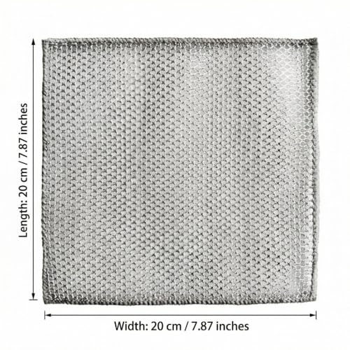 Metal Dish Cloth,7 Pack Metal Dish Cloth, Non Scratch & Odor Steel Wool Scrubber | Reusable & Multipurpose Wire Dishwashing Rag for Wet & Dry Cleaning | Safe for Stove Tops & Nonstick Cookware