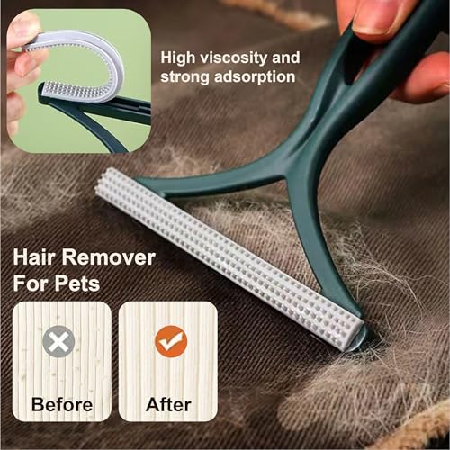 3-Pack Magic Brush Pet Hair Removal Gloves with A Hair/Lint Removal Tool โ Remove Cat/Dog Fur from Clothing, Furniture, Car Seats, Bedding & Carpet