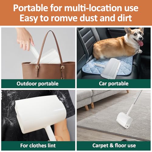 Large Lint Roller for Pet Hair - Extra Sticky with Marked Easy Peel Sheets, 45" Long Handle & 6.3" Wide Roller, 5 Refills (300 Sheets), Lint Remover for Floor Carpet Furniture Couch Clothes