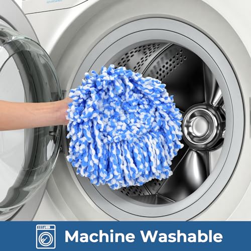 Matthew Cleaning 3Pack Blue Microfiber Spin Mop Replacement Head Compatible with EasyWring Spin Mop Replace Head-EasyWring High Absorbency,Machine Washable,Microfiber Spin Mop Refills - color: Blue, size: 3 Count