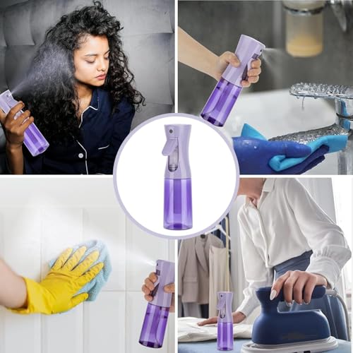Spray Bottle For Hair,Continuous Spray Bottle, Empty Spray Bottles – Recycled Hair Misting Sprayer for Styling, Cleaning, Plants, Barbers (Purple) - color: Purple