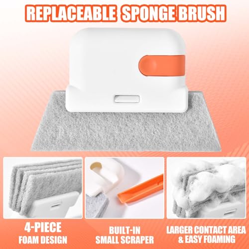 9Pcs Window Track Cleaner Set,Groove Cleaning Brush Tools,Window Sill Gap Track Cleaning Tools,Multifunctional Gap Scrub Brush,Magic Window Track Cleaner for Household Use, Kitchen