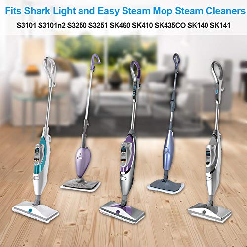 Fushing 7Pcs Steam Mop Pads, Washable Microfiber Cleaning Steamer Replacement Pads for Shark Steam & Spray Mop S3101 S3251 SK460 SK410 S3101n2 S3250 SK435CO SK140 SK141,White - color: White