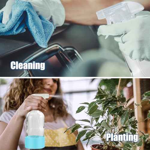 JohnBee Glass Spray Bottles with Silicone Sleeve, 2 Pack16 oz Empty Refillable Containers with Adjustable Spray Nozzles, Spray Bottles for Hair, Cleaning Solutions and Plants Blue&Grey - color: Blue&Grey