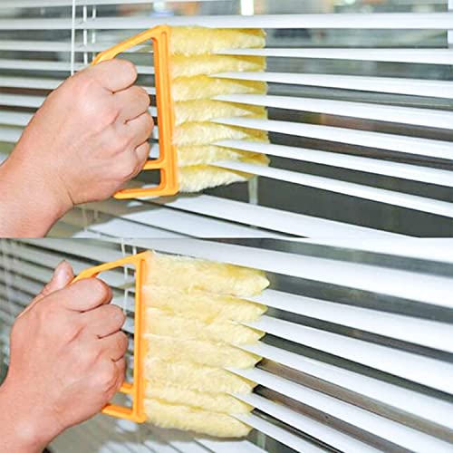2 Pcs Washable Window Blind Cleaner - Hand-Held Mini Duster Brush for Wood Blinds, Venetian Shades & Air Conditioner Duster - color: Blue、green
