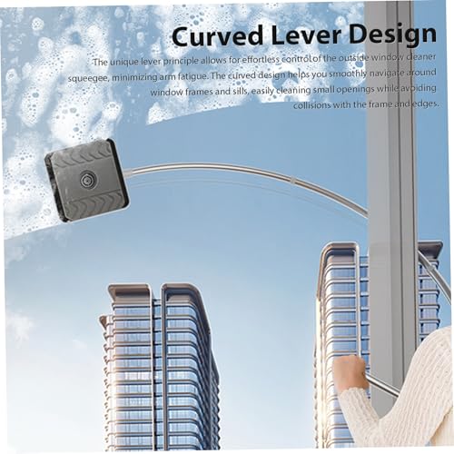Outside Window Cleaner Tool, 51 Inch Telescopic Dual-Sided Window Squeegee Professional with Extension Pole for High Rise and Apartment Glass Cleaning