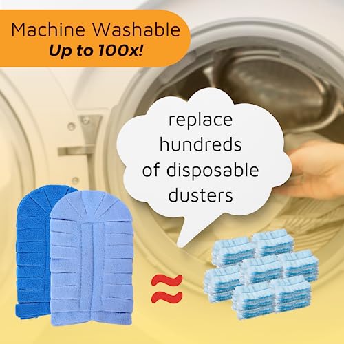Flammi 360° Fleece Duster Refills for Swiffer, Reusable Dusting Refills Heavy Duty Cloths for Cleaning Compatible with Swiffer Hand Duster (3 Pack-Mixed Color)