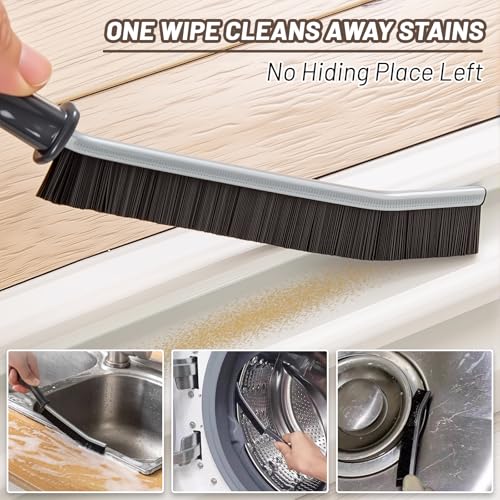 Hard-bristled Crevice Cleaning Brush Gap Cleaning Grout Brush for Kitchen Bathroom Bathtubs(Black,One Size) - color: 5 Pack Black