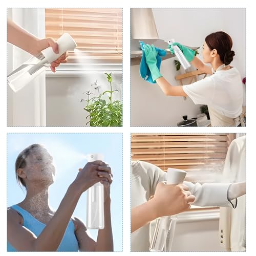 THINTON Mist Spray Bottle for Hair (6.8oz/200ml) - 2 Pcs Continuous Spray Bottle for Hairstyling, Cleaning, Plant and Gardening
