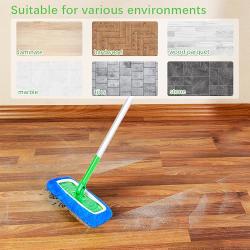 3 Pack Dark Blue Microfiber Mop Pads - Reusable Washable Refills for Wet & Dry Floor Cleaning - Fits Most Standard Mops - Household Cleaning Pads - color: Dark Blue