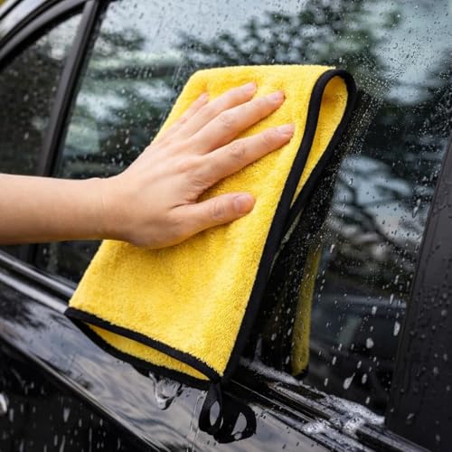 TAHINO Microfiber Cleaning Towels 6 Pack, 16x16 Inch Ultra Absorbent Microfiber Cloths for Car Detailing & Household Cleaning, Soft Lint Free Reusable Cleaning Towels, Multi Color