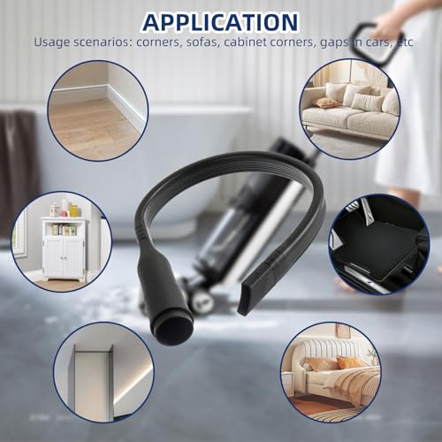 25" Long Flexible Crevice Tool Vacuum Cleaning Attachment for Vacuum Hoses Accepting 1-1/4"(32mm) or 1-3/8"(35mm) Inner Diameter Attachments