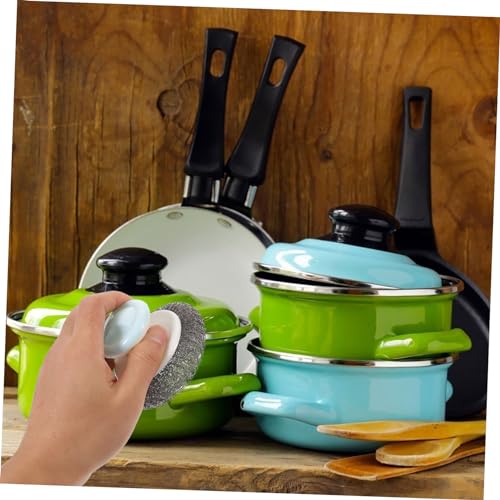 Ipetboom Ergonomic Kitchen Dish Scrubber Brush with Handle Heavy Duty Pot and Pan Cleaning Scrub Brush Non Slip Grip Multipurpose Scrubber for Grease and Dirt Removal Random Random Color