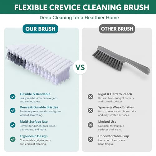 Dish Brush with Soap Dispenser, Dish Scrubber with Handle, Kitchen Sponge Brush for Washing Dishes Pots