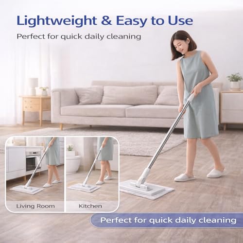 Quick Clip Mini Mop, One-Press Holder Mini Mops, 40In Long Handle Mopping Sweeper Stick, Retractable Handle Gap Cleaner for Kitchen Bathroom (1*Mop+10*Cleaning Cloth) - color: 1*mop+10*cleaning Cloth