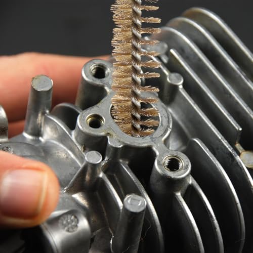PATIKIL 12" Wire Tube Brush, 4Pcs 1" Diameter Brass Wire Tube Brush Pipe Cleaning Supplies for Auto Parts, Bottles, Tubes, Brass Tone - size: 1"