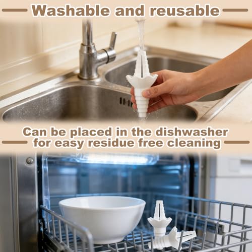 2 Pack Last Drop Universal Bottle Emptying Kit Transfer Connector for Soap, Lotion, Shampoo, Conditioner, and Kitchen,and Bathroom Use Reusable Bottle Funnel Adapter (White) - color: White