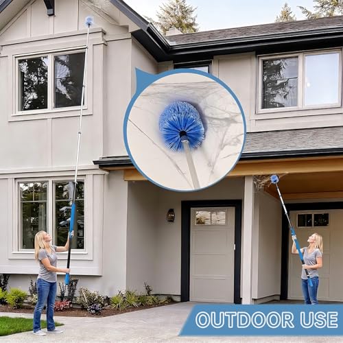 MAYKI Twist-On Cobweb Duster Head Brush 1Pcs, Fits Standard 3/4 inch Threaded Poles, Attachment Spider Web Duster Brush for Outdoor & Indoor Cleaning - size: Cobweb Dduster Head