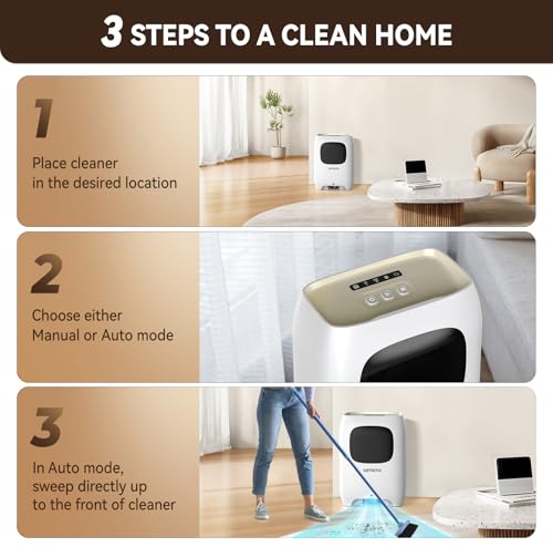 GAVASTO Pro Touchless Vacuum Automatic Dustpan - Ultra Fast & Powerful - Great for Sweeping Salon Pet Hair Food Dirt Kitchen, Canister Vacuum Cleaner Trash Can, Bagless, Auto Sensors, 1500 Watt-White - color: White