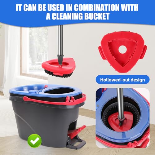 Spin Mop Replacement Heads 8 Pack Compatible with OCedar RinseClean 2-Tank System, Microfiber Mop Refills 6 Blue 2 Green, Scrub Brush and Mop Base,Floor Cleaning Kits - color: 6 Blue+2green+1 Base+1brush
