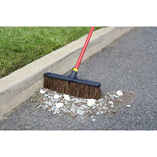 Quickie Bulldozer 18-Inch Palmyra Push Broom, Rough Surface Cleaning, Push Broom Cleaning Sweeps Stones, Rubble, Wood Shavings - size: 18 Inch, style: Rough Surface