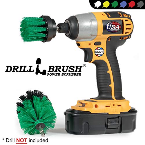 Drill Powered Kitchen Cleaning Brushes - Oven Cleaning Tools - Fridge Stain Remover - Kitchen Cleaning Supplies - Kitchen Scrubbers - Countertop Scrub Brush - Air Fryer Cleaning Kit - Sink Cleaner - color: Green