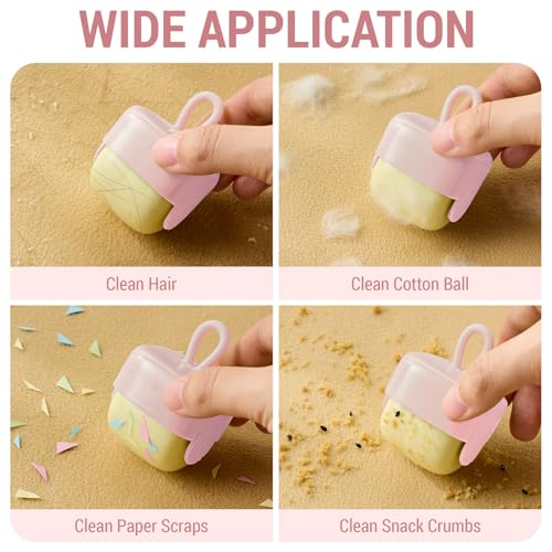 Mini Lint Roller,Washable Sticky Roller Reusable Lint Remover Portable Pet Hair Remover for Clothes,Travel Household (Pink+Pink) - color: Pink+pink