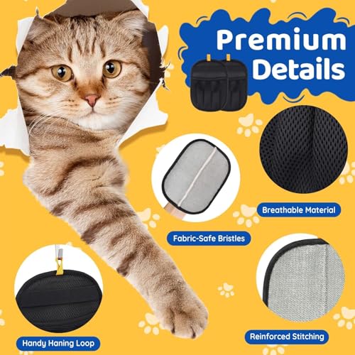 SmartTrends-2 Packs Pet Hair Removal Glove for Dogs & Cats, Five-Finger Ergonomic Grip Reusable & Washable Pet Hair Removal Tool, Lightweight Portable Dog Hair Remover for Couch, Carpet, Bed, Cloth - color: Black