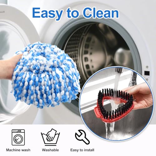 Mop Replacement Heads for O Cedar RinseClean 2 Tank System,2 Microfiber Mop Head Refills,1 Scrubber mophead and 1 Mops Base Combo Set for O-Cedar 2 Tank,MOp Replace Heads for Wet/Dry Floor Cleaning - size: for Ocedar 2 Tank