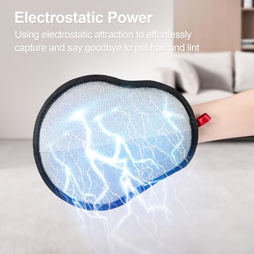 Pet Hair Removal Glove - Magic Brush Electrostatic Mitt for Dogs & Cats, Reusable Grooming Gloves - Dog Hair Remover Tool with 5-Finger Design for Couch, Carpet, Furniture, Laundry & Clothing - color: Red
