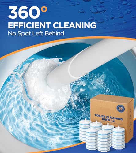 36 Count Toilet Wand Refills For Clorox Toilet Wand, 5X Cleaning Power Toilets Bowl Cleaners With Exclusive Formula, High-Density Disposable Toilets Brush Scrubber - No Falling Apart, Fresh Fragrance