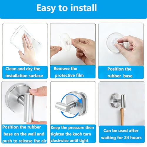 Suction Cup Hooks Suction Towel Shower Home So No Drill Storage Wall Silver Suction Hooks for Shower Wall Bathroom Window Wash Door Wreath, 4 Pack - color: Silver