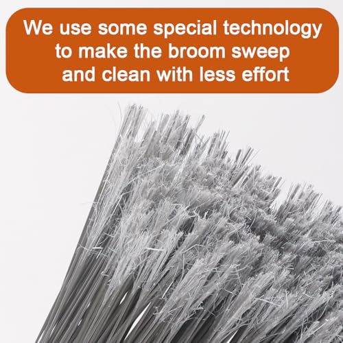 Stainless Steel Dustpan with Outdoor Stiff Bristles Broom,Long Handle Metal Dust Pan and Heavy Duty Broom for Home,Lobby,Office - style: Dustpan and Broom