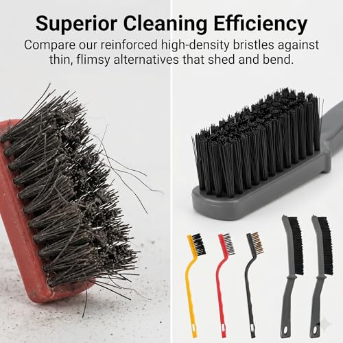 5pcs Crevice Cleaning Brush Set Narrow Detail Tools for Window Tracks Corners Edges and Household Cleaning