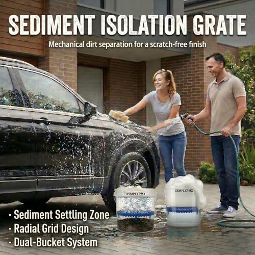 10.4" Heavy Duty Car Wash Bucket Insert (2-Pack) & Wash Mitt Kit - 10.6 oz Detailing Dirt Separator & Grit Trap, Scratch-Free Auto Wash, Fits 3.5 to 5 Gallon Buckets (Black Kit) - color: 2pack Blue
