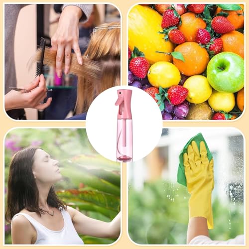 Spray Bottle For Hair,Continuous Spray Bottle, Fine Mist Empty Spraying Water Bottles for Plants, travel, Salons,Ironing and Cleaning (Pink) - color: Pink