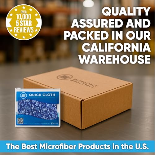 Microfiber Wholesale Quick Cloth Glasses Cleaning Cloths–5x7 Paisley Blue 2-Pack with Case | Double-Sided Lens Cleaner for Eyeglasses, Camera, Screens Glass | Reusable Microfiber Glass Polishing Cloth - color: Blue Paisley, size: 5"x7"