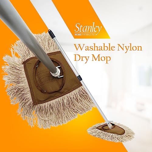 Stanley Home Products Washable Nylon Dry Mop - Removes Dust and Dirt from Surfaces and Hard to Reach Areas (Complete Mop) - size: Complete Mop