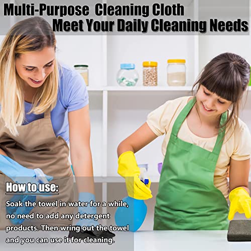 KTT Thickened Magic Cleaning Cloth, 12" x 16", 5 Pack | Reusable Microfiber Cleaning Cloth, Lint Free, For Home, Window, Mirror Glass and Cars - color: Dark Grey 5p