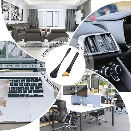 2 Pack Exquisite Dusting Brush Kit, Dust Brushes, Car Detailing Brush, Feather Duster Brush for Models, Craf, Collectibles,Computers, Digital Devices, Car Interior, Musical Instruments