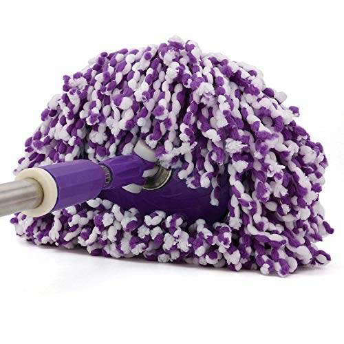 3 Pack Spin Mop Replacement Head, Round Shape Standard Size Microfiber Mop Head Refills for Hurrican, Mopnad, Casabell and Other Standard Size Spin Mop Systems - color: Purple