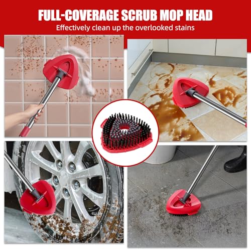 4 Pack Microfiber Mop Replacement Heads Compatible with Ocedar EasyWring 1-Tank System - Includes 1 Mop Scrub Brush Head, 1 Mop Base, Easy Cleaning Mop Head Refills (White) - color: 4 White Mop Heads+1 Gray Brush +1 Base, size: For 1-Tank