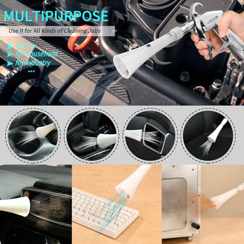 GOCCIDA Tornado Dry Cleaning Gun Detailing Interior Dryer Air Blow Gun,Car Detailing Kit Interior Cleaner,Car Detailing Tools for Car Quickly Blasts Dirt and Dust Works with Air Compressor - style: High Pressure Automotive Dryer Blow Gun