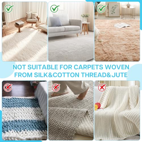 3PCS Carpet Rake for Pet Hair Removal, 54” Adjustable Long Handle, Dual-Sided Metal & Silicone Head,Reusable Pet Hair Remover Scraper Rake Carpet,Dog Hair Broom for Rugs,Mats,Couch and Furniture.