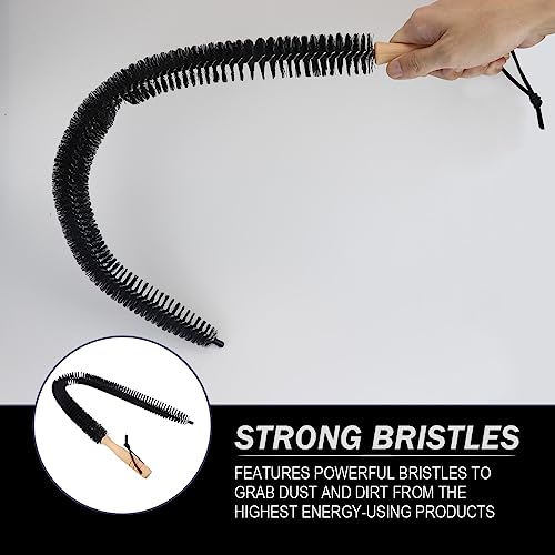 Dryer Vent Cleaner Wooden Handle Dryer Vent Cleaning Brush Refrigerator Condenser Coil Brush for Lint Removal (Two Size)