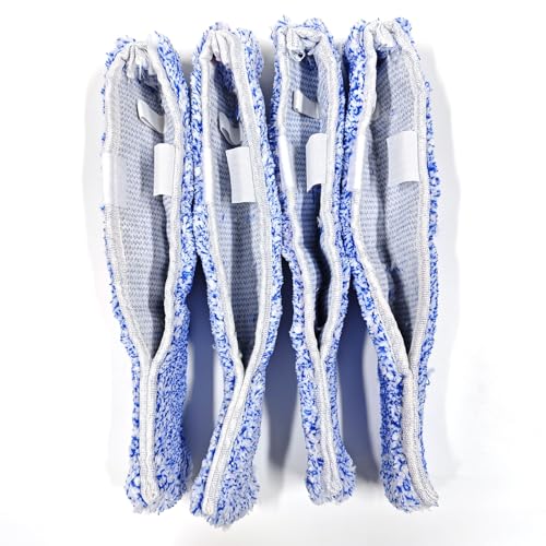 4-Pack Microfiber Window Cleaning Refill Sleeves, 14" Reusable & Washable Squeegee Cloth, Scratch-Free & Highly Absorbent, Fits MR.SIGA & 12"-14" Tools